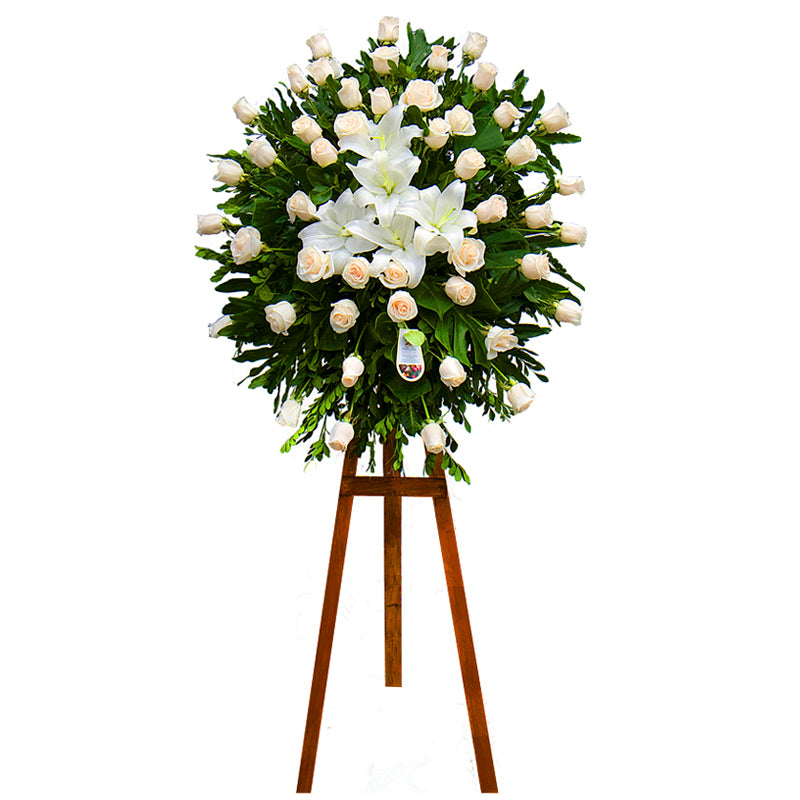 Corona defuncion Rosas Blancas